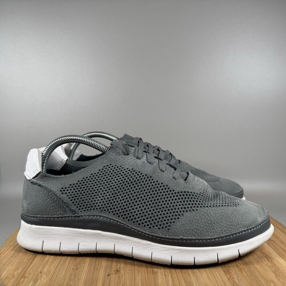 Vionic Tucker Casual Mens Sz 8.5‎ Sneakers Gray Nubuck Leather Lightweight Shoes
